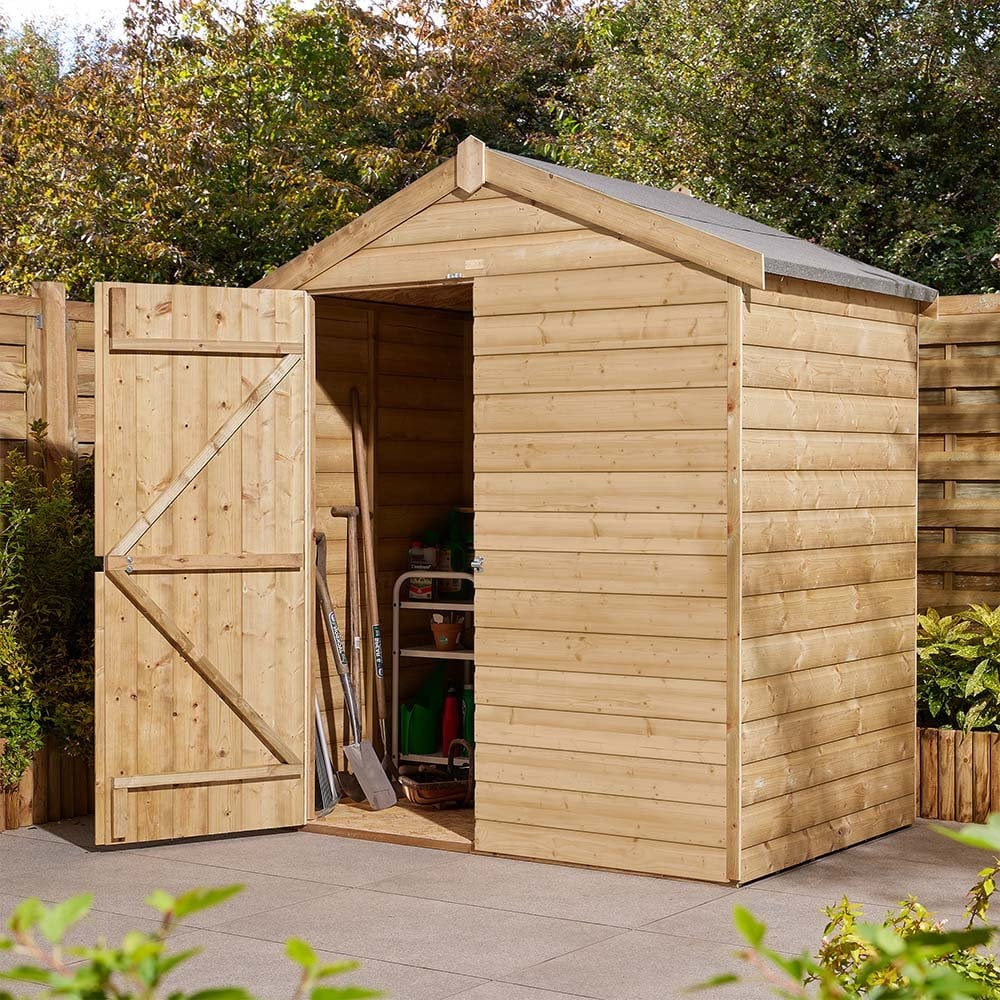 Schijndel Medium Wooden Garden Apex Shed With 1 Door In Natural
