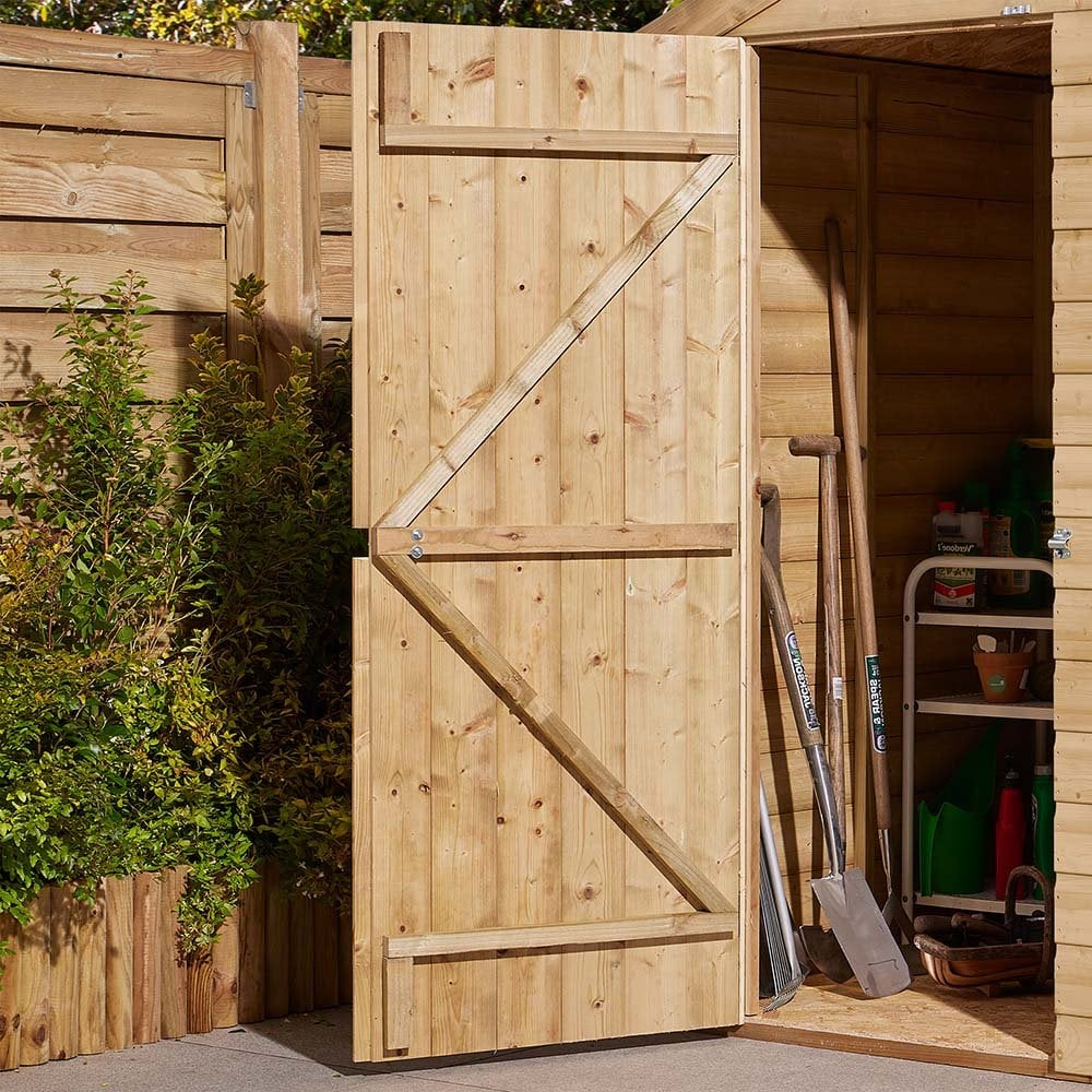 Schijndel Medium Wooden Garden Apex Shed With 1 Door In Natural