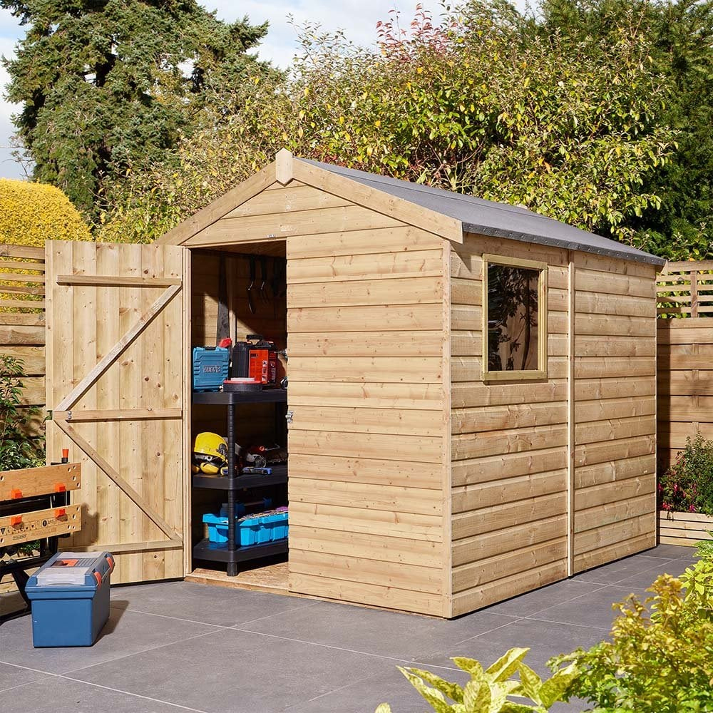 Schijndel Wooden Garden Apex Shed With 1 Door In Natural