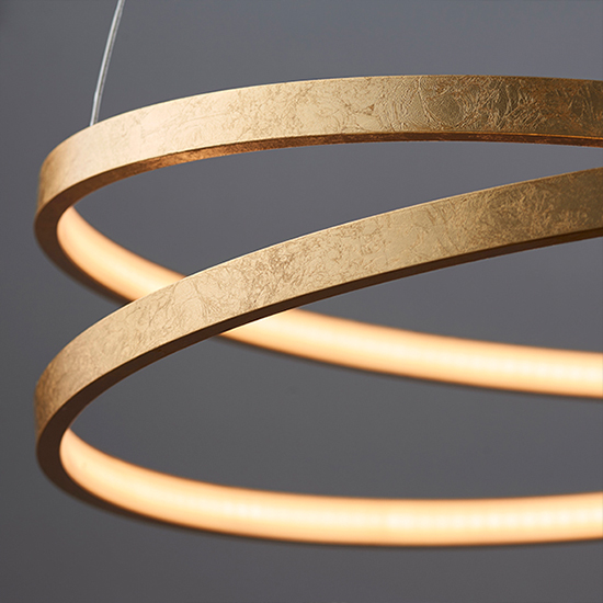 Scribble Ring Ceiling Pendant Light In Opulent Gold Leaf