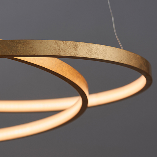 Scribble Ring Ceiling Pendant Light In Opulent Gold Leaf