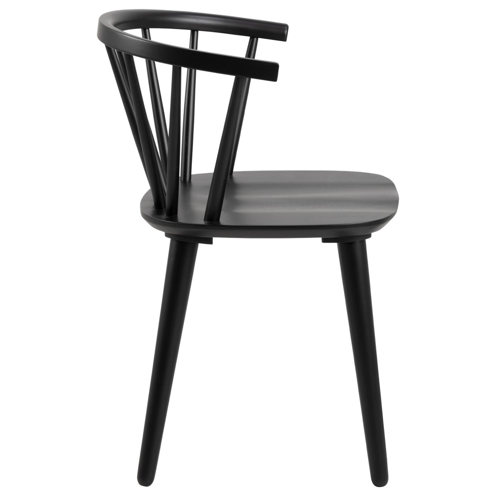 Scribner Black Wooden Dining Chairs In Pair