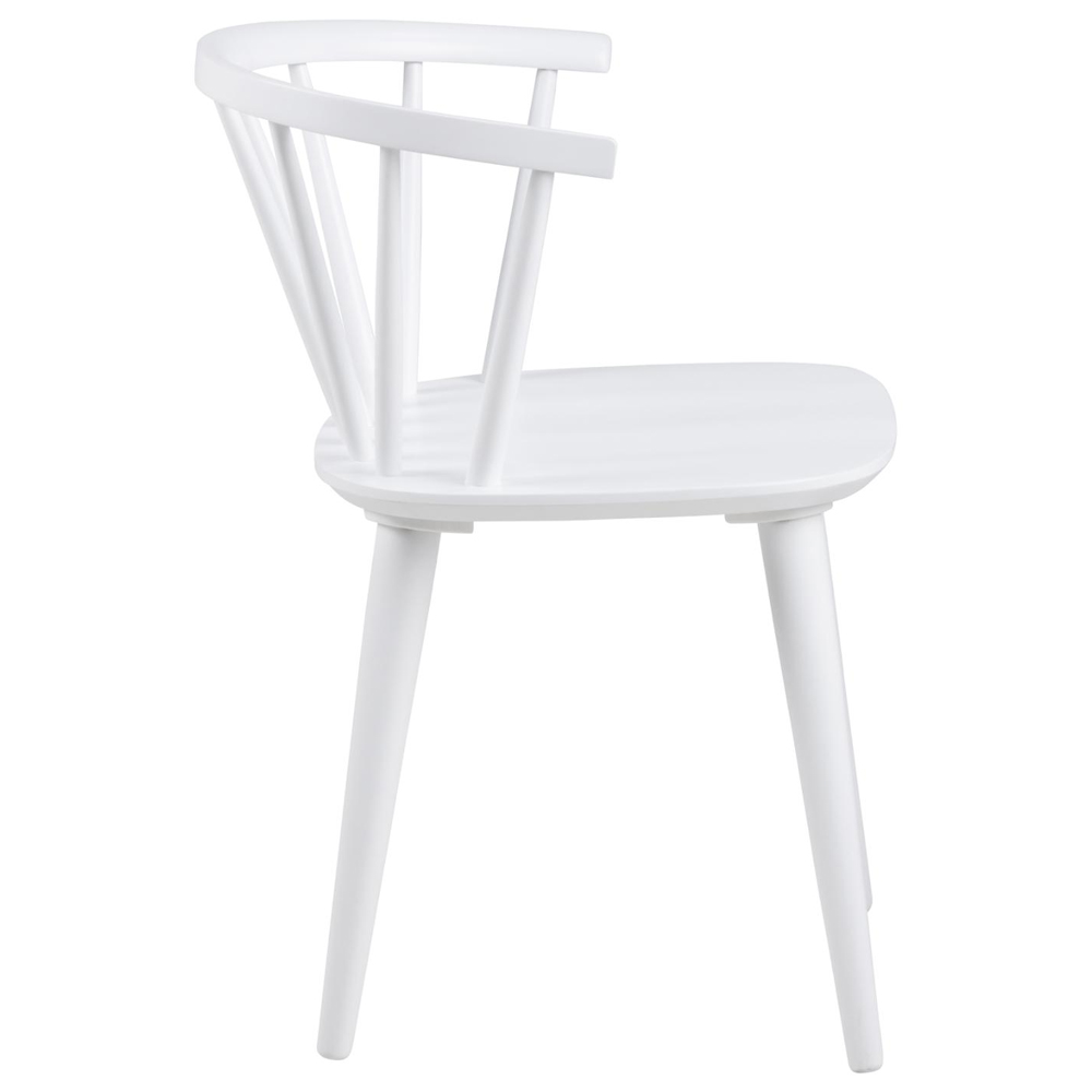 Scribner White Wooden Dining Chairs In Pair