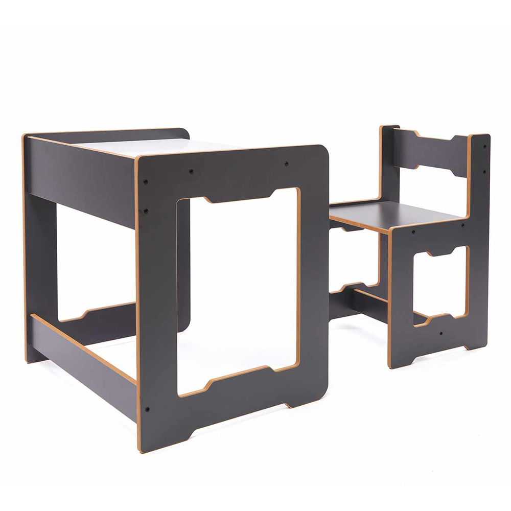 Seagull Wooden Table and Chair in Anthracite and White