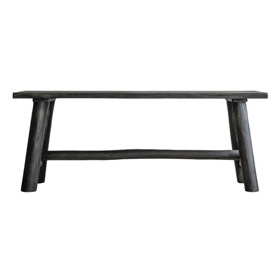 Searcy Small Wooden Dining Bench In Rustic Grey
