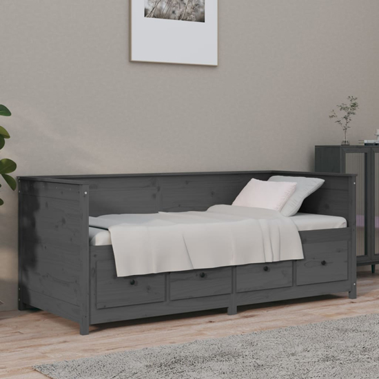 Seath Pine Wood Single Day Bed In Grey Furniture in Fashion