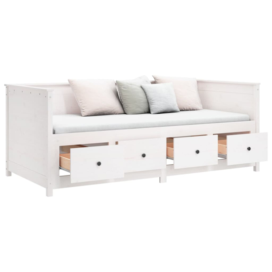 Seath Pine Wood Single Day Bed In White