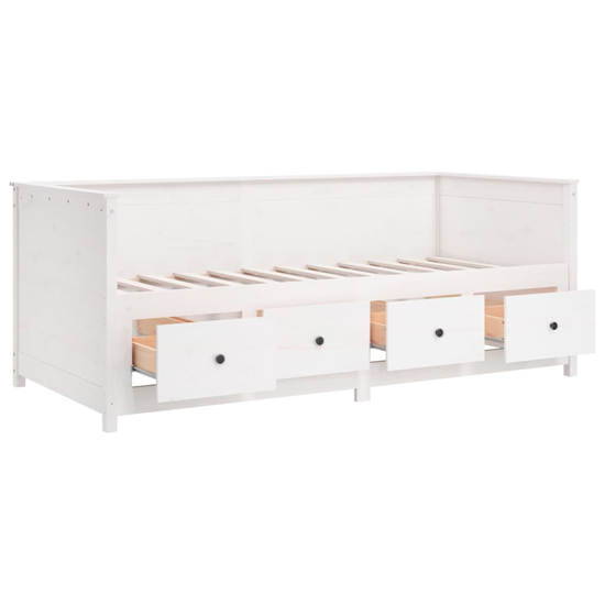 Seath Pine Wood Single Day Bed In White