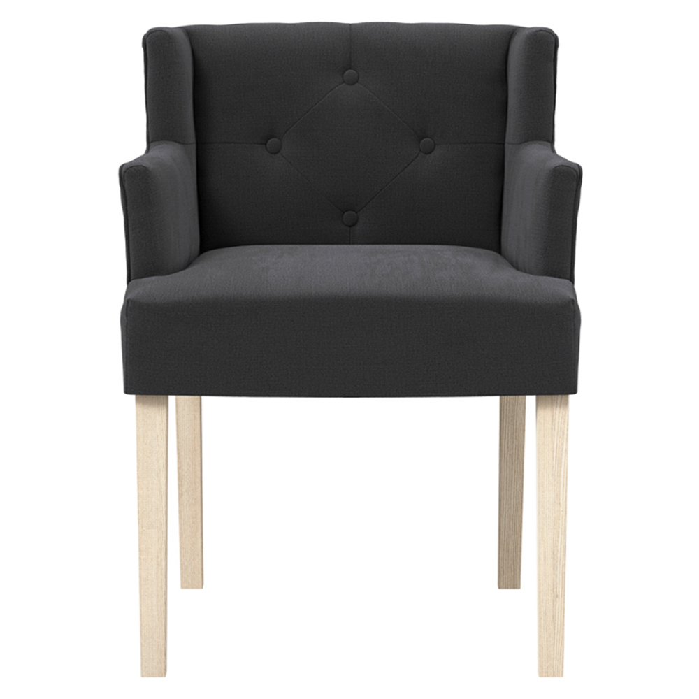 Seattle Anthracite Fabric Dining Chairs - Pair