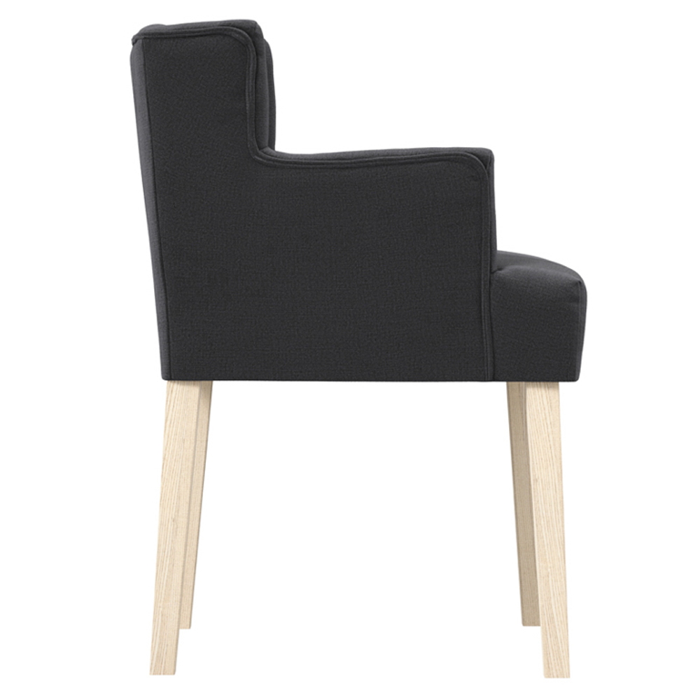 Seattle Anthracite Fabric Dining Chairs - Pair