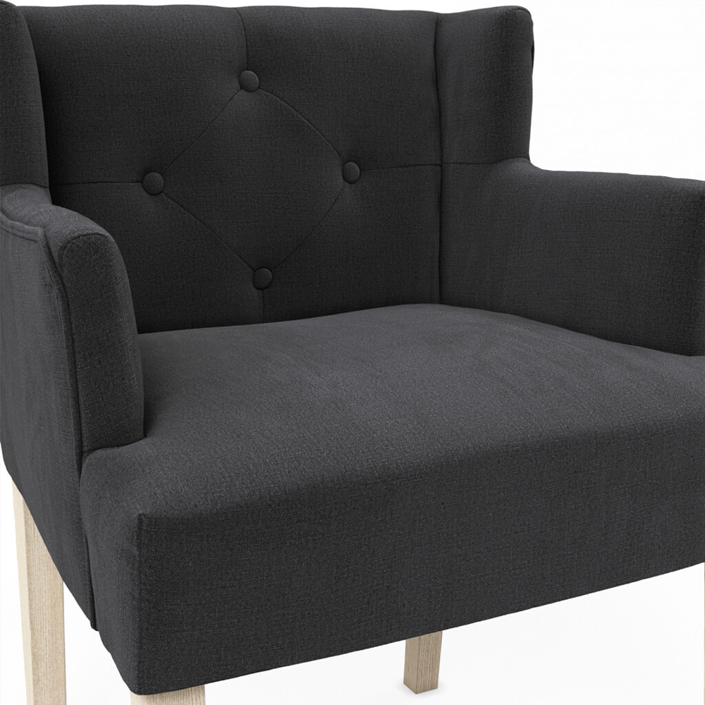 Seattle Anthracite Fabric Dining Chairs - Pair