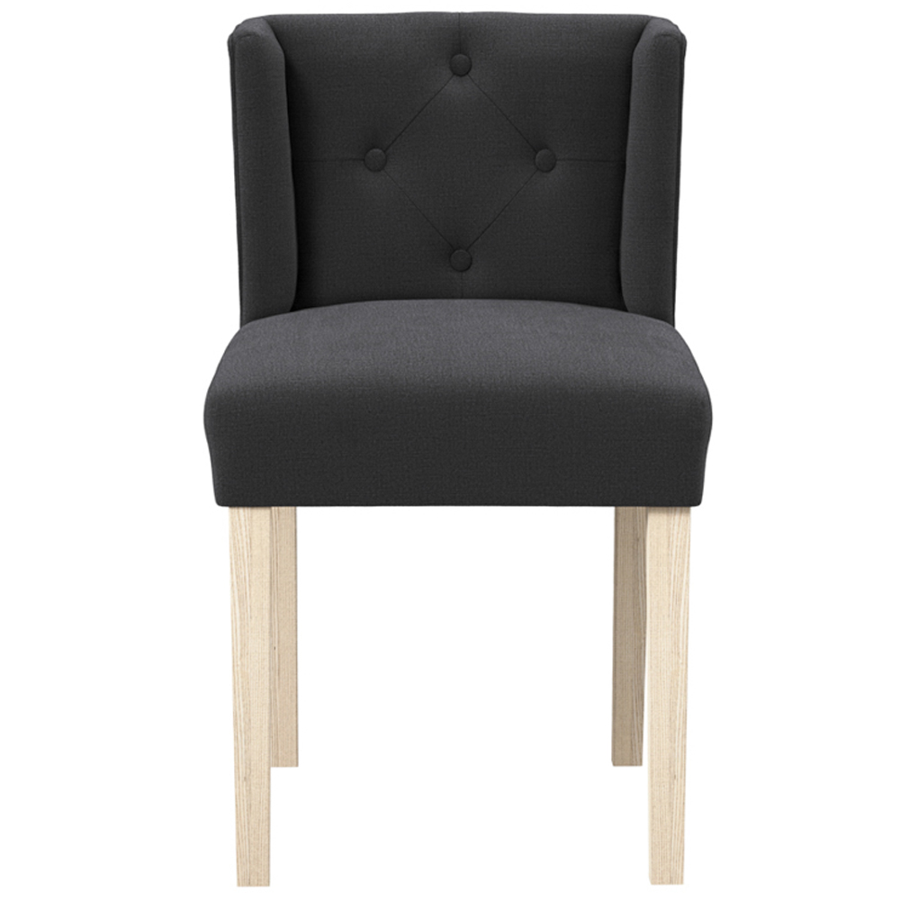 Seattle Anthracite Fabric Dining Chairs Without Arms - Pair