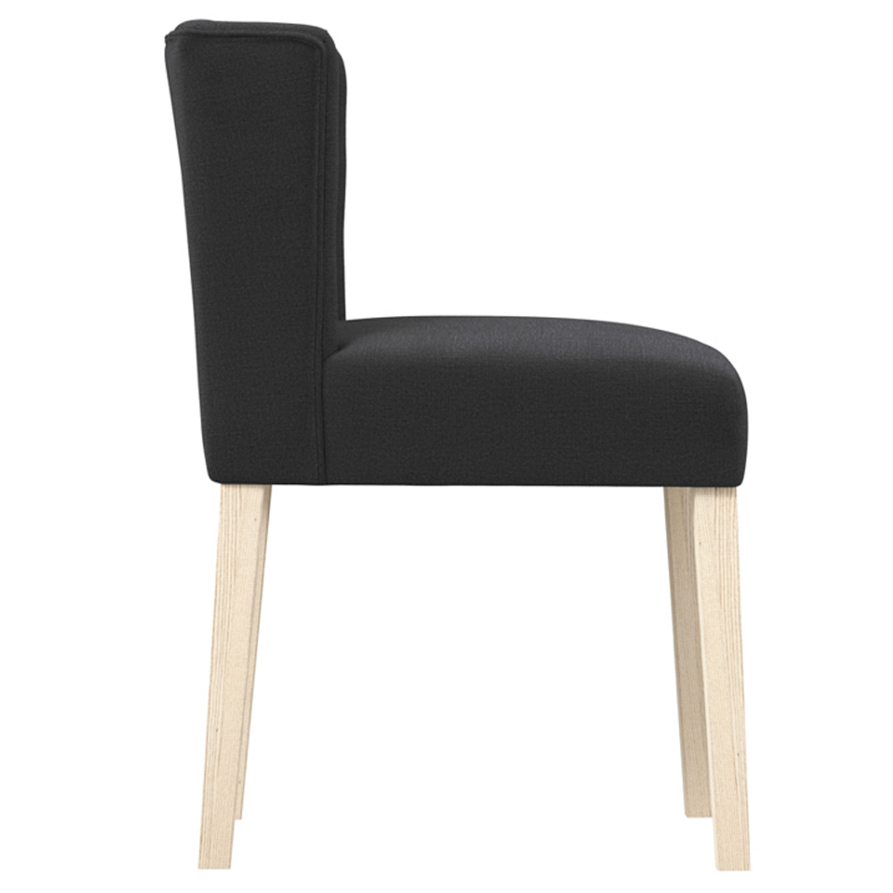 Seattle Anthracite Fabric Dining Chairs Without Arms - Pair