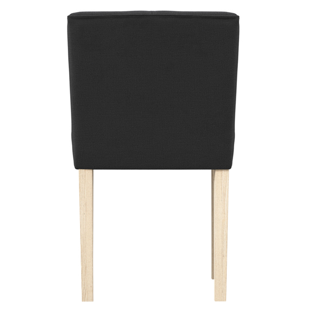 Seattle Anthracite Fabric Dining Chairs Without Arms - Pair