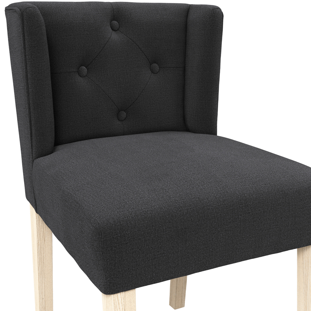 Seattle Anthracite Fabric Dining Chairs Without Arms - Pair
