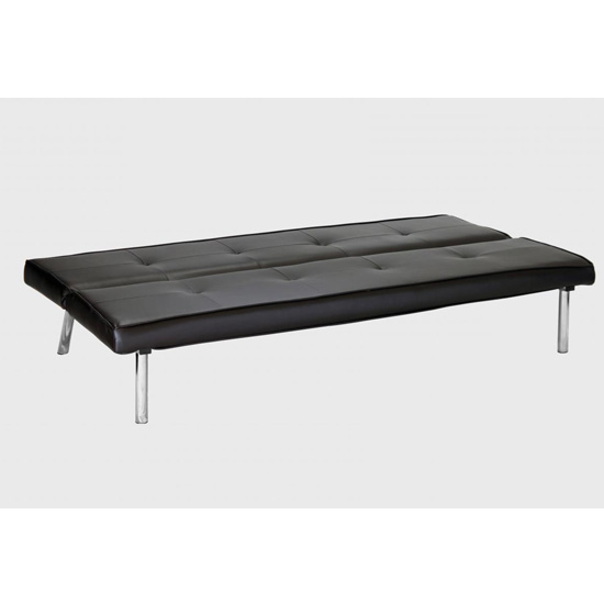 Seattle Faux Leather Sofa Bed In Black_2