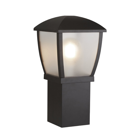 Seattle Outdoor Post Light In Black With Clear Acrylic Panels_2