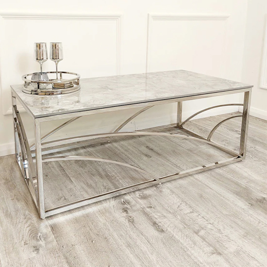 Read more about Seattle sintered stone top coffee table in stomach ash grey
