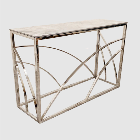 Read more about Seattle sintered stone top console table in stomach ash grey