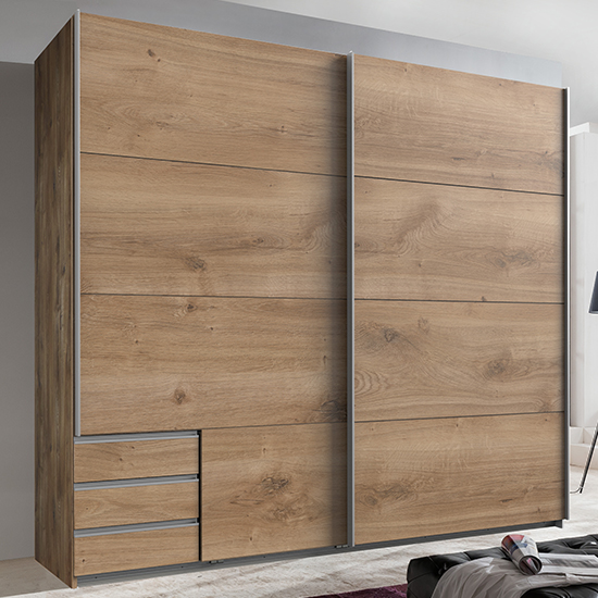 Read more about Seattle sliding door wooden wardrobe in planked oak