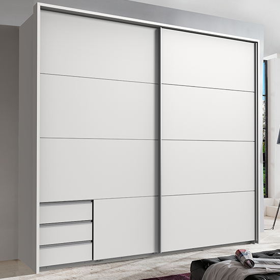 Read more about Seattle sliding door wooden wardrobe in white