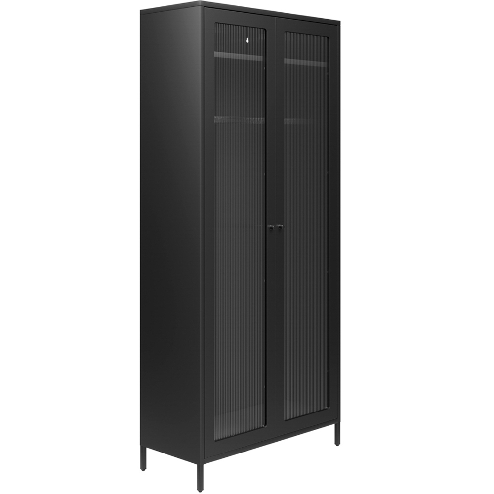 Seattle Steel Wardrobe With 2 Doors - Black
