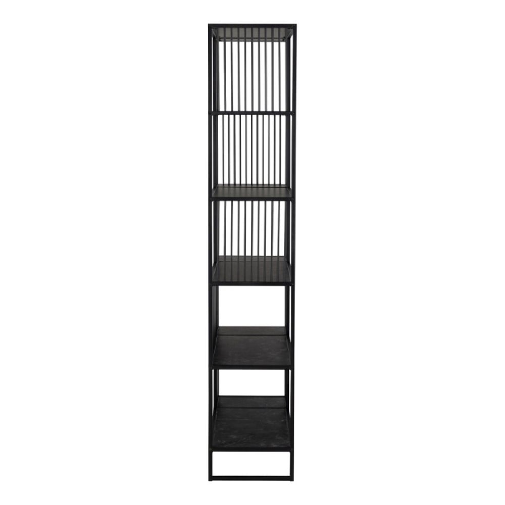 Seattle Wooden Bookcase With 5 Shelves In Black Marble Effect