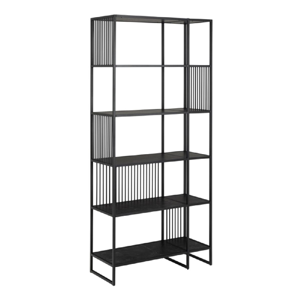 Read more about Seattle wooden bookcase with 5 shelves in black marble effect