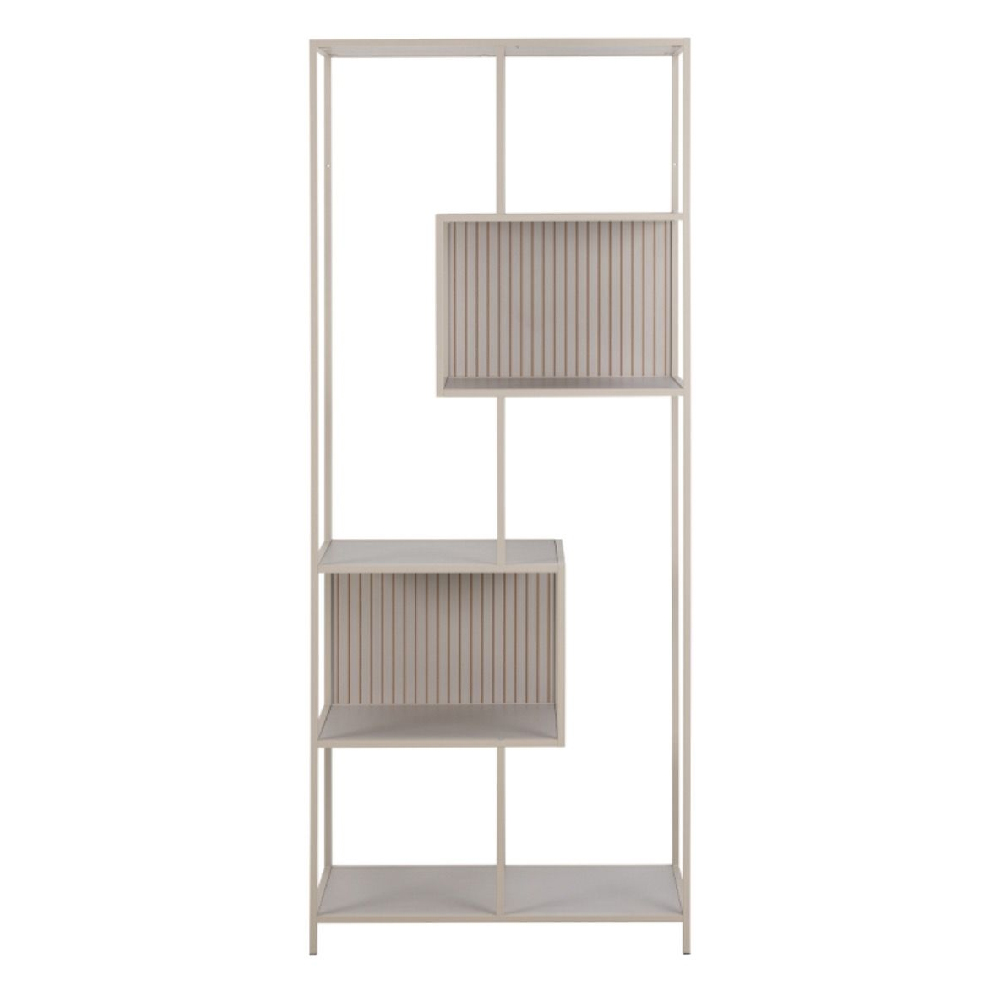Sebring Wooden Bookcase Small With Metal Frame In Grey