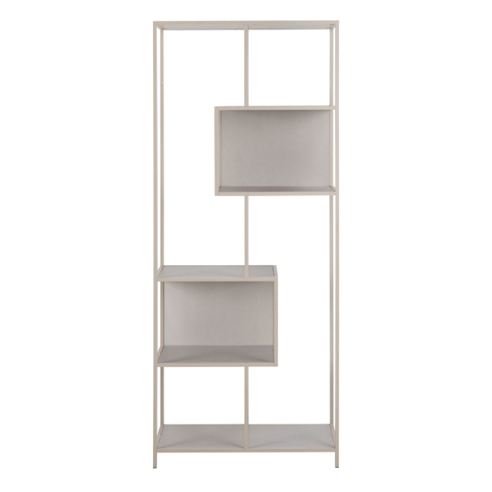 Sebring Wooden Bookcase Small With Metal Frame In Grey