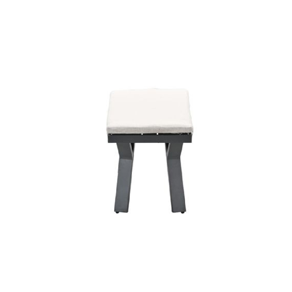 Sedalia Aluminium Garden Seating Bench With Cushion In Dark Grey