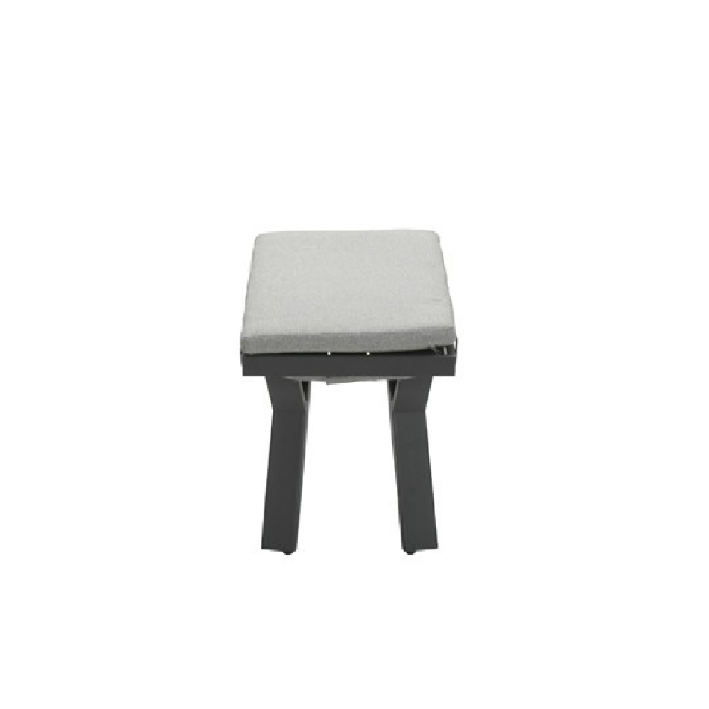 Sedalia Aluminium Garden Seating Bench With Cushion In Light Grey