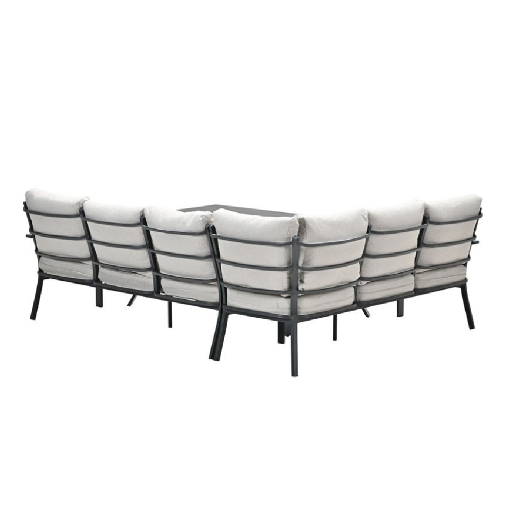 Sedalia Aluminium Left Hand Garden Corner Lounge Set In Sand