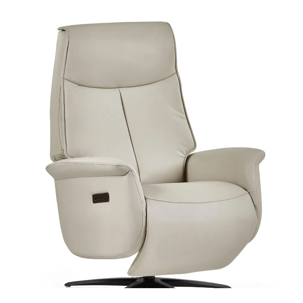 Sedalia Leather Electric Recliner Chair In Grey