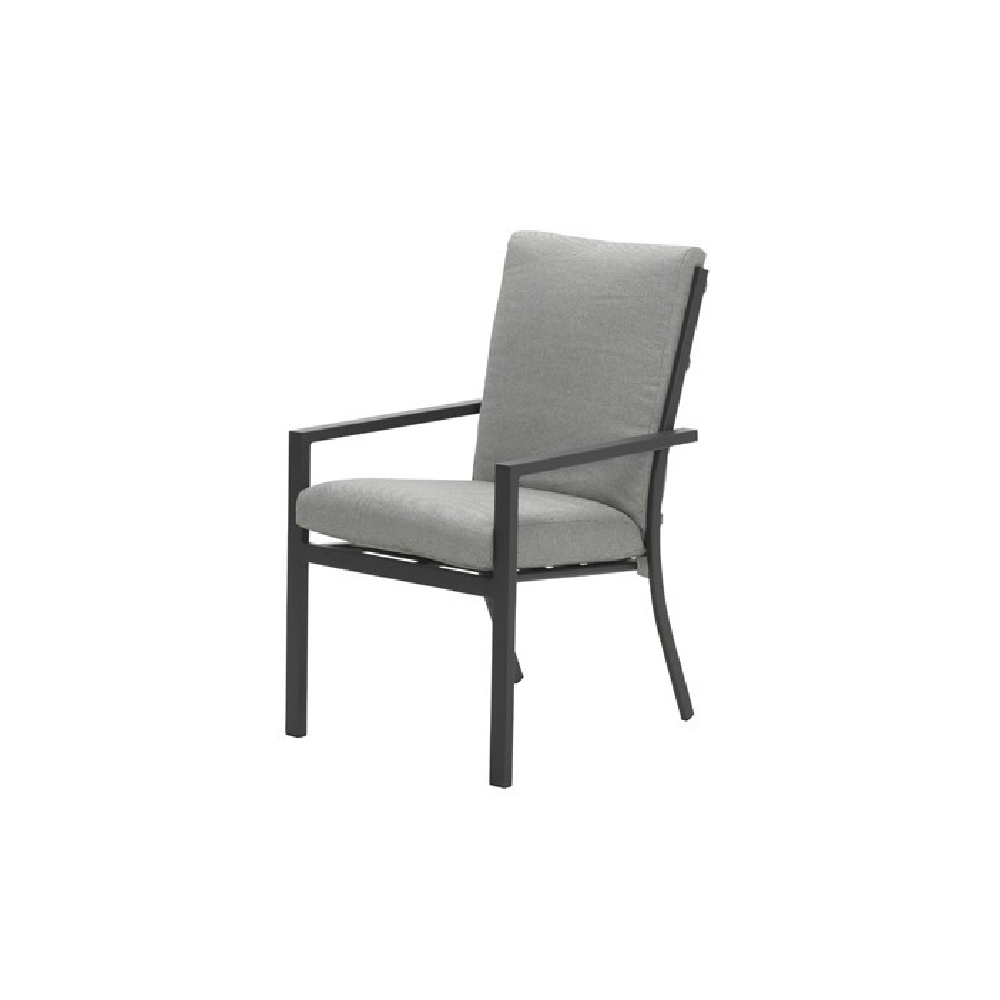 Sedalia Light Grey Aluminium Dining Chairs With Cushion In Pair