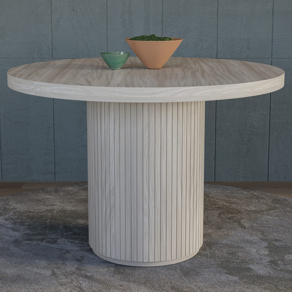 Sedalia Wooden Dining Table With 4 Chairs In Whitewash