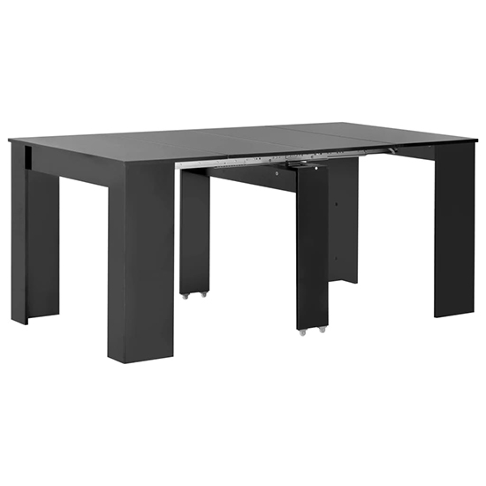 Seeley Extending High Gloss Dining Table In Black