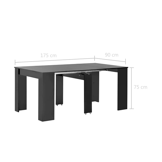 Seeley Extending High Gloss Dining Table In Black_6