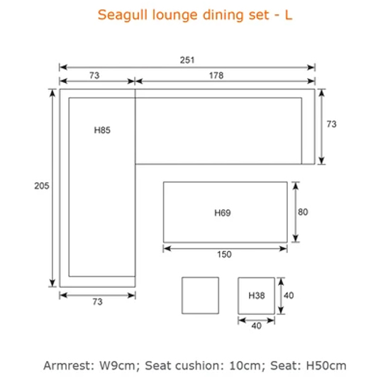 Sega Left Corner Lounge Sofa With Dining Set In Cloudy Grey_6