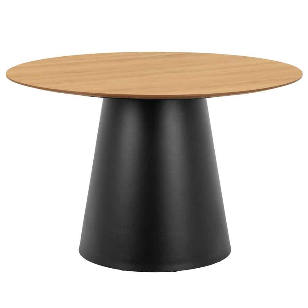 Seguin Oak Wooden Dining Table With 4 Dallas Chairs In Black