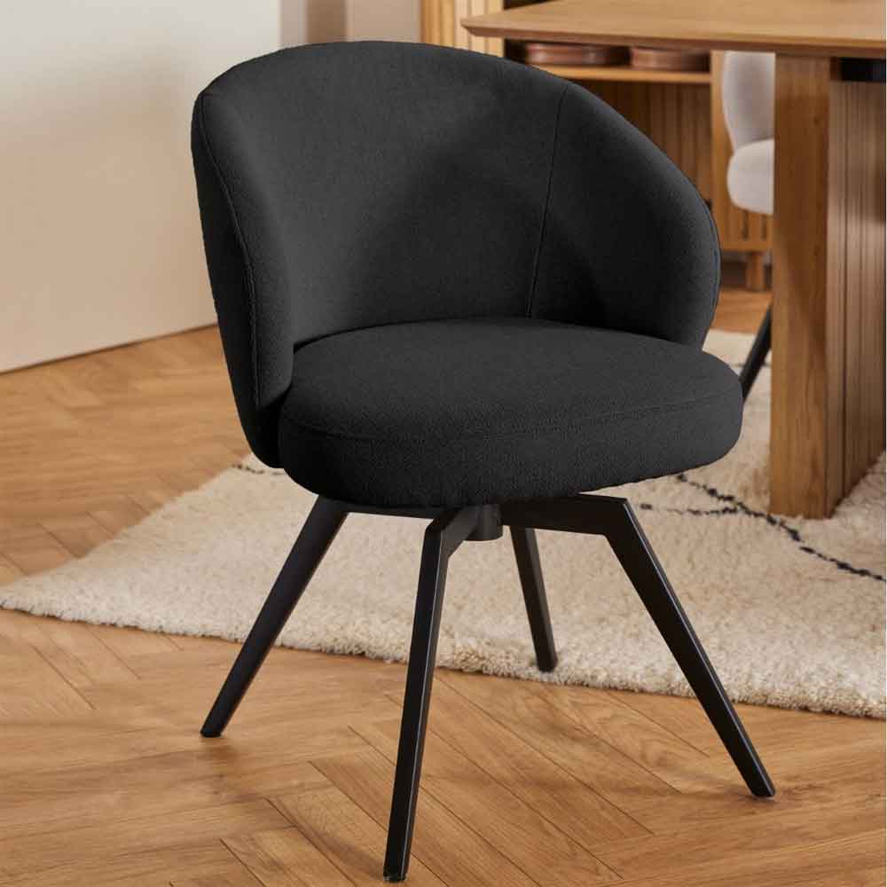 Seguin Oak Wooden Dining Table With 4 Dallas Chairs In Black