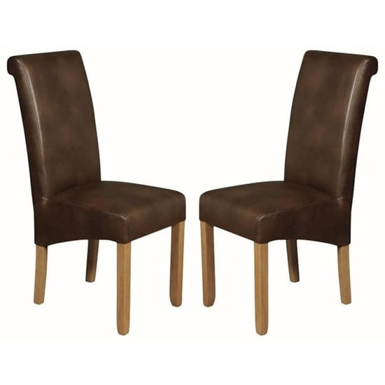 Read more about Seguin tan faux leather dining chairs in pair