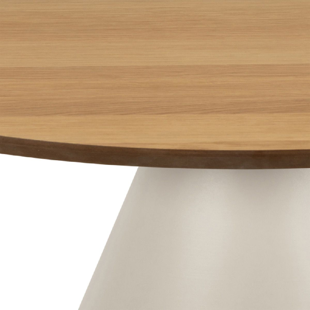 Seguin Wooden Coffee Table Large Round In Oak And Grey