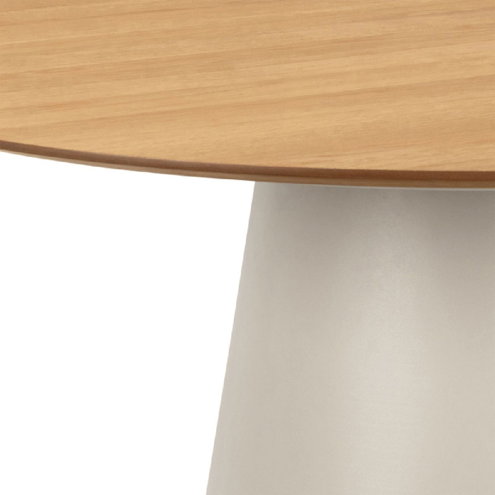 Seguin Wooden Dining Table Round In Oak And Grey