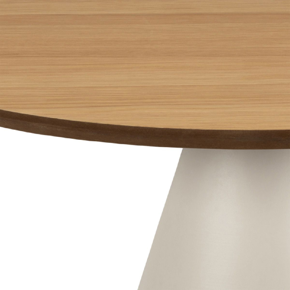 Seguin Wooden Medium Coffee Table Round In Oak And Grey