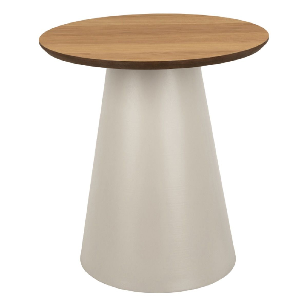 Seguin Wooden Small Round Coffee Table in Oak And Grey