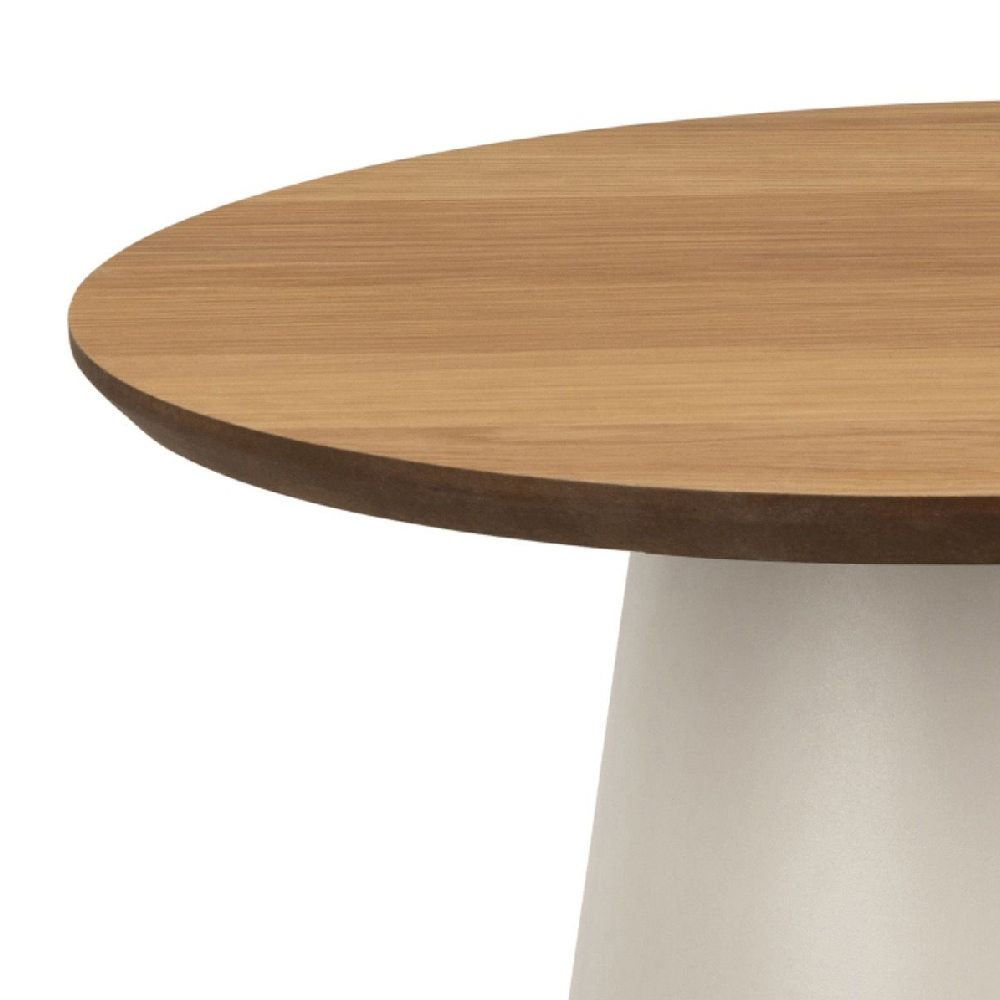 Seguin Wooden Small Round Coffee Table in Oak And Grey