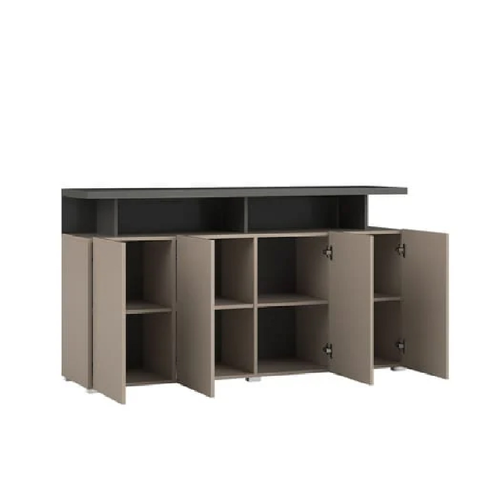 Seguin Wooden Storage Cabinet With 4 Doors In Congo Anthracite