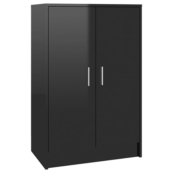 Seiji High Gloss Shoe Storage Cabinet With 2 Doors In Black_3