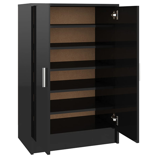 Seiji High Gloss Shoe Storage Cabinet With 2 Doors In Black_5